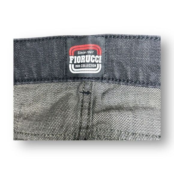 NWT Fiorucci Ittierre 32x35 Black Faded Italian Denim Jeans Straight Leg Rare - Picture 9 of 11